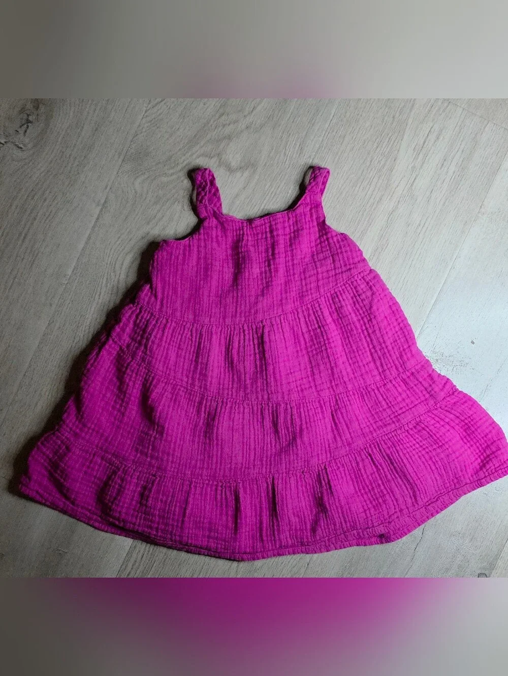 GAP Baby Girls' Fuchsia Tiered Cotton Sundress 2T